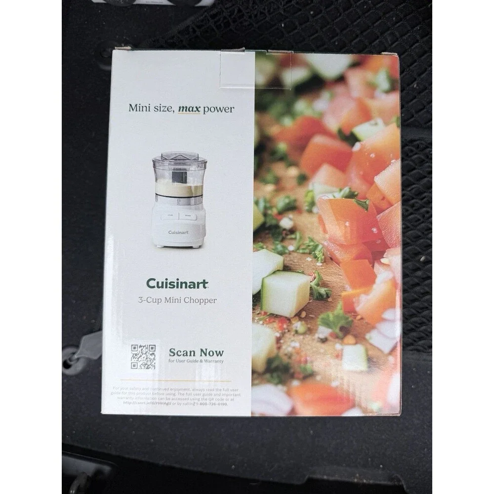 Cuisinart CCH-3 3-Cup Electric Mini Food Processor White/Clear w/ Bowl